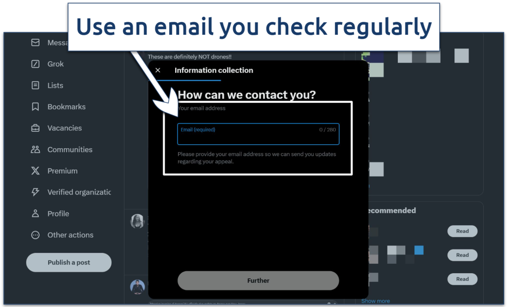 A screenshot showing X's appeal process