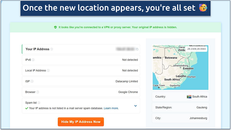 Screenshot showing an IP lookup tool