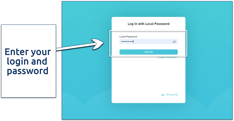 A screenshot showing TP-Link router login page