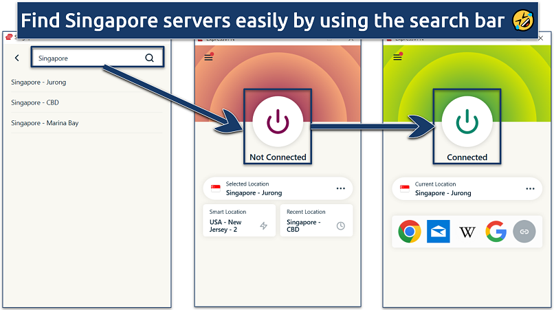 image showing the servers of the ExpressVPN on its Windows app interface