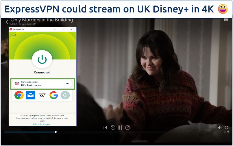 A screenshot showing how to connect to a specific server in the ExpressVPN app