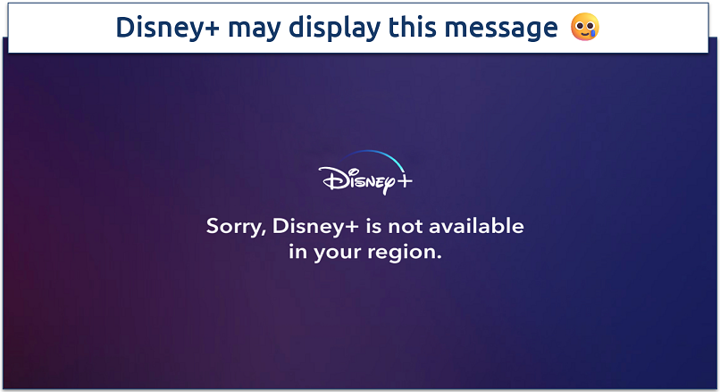 Screenshot of Disney+ error message