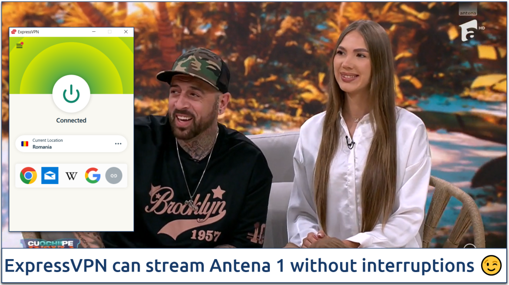 Watching Eyes on the Island on Antena 1 with ExpressVPN's Romania server