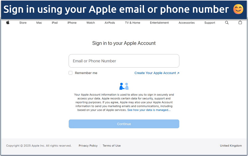 Screenshot of the Apple 