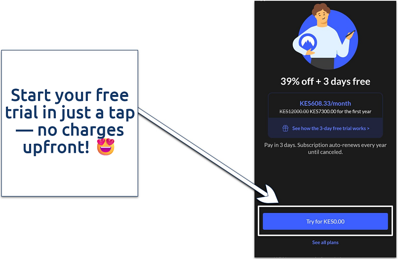 Screenshots of the NordVPN Android app start up screens