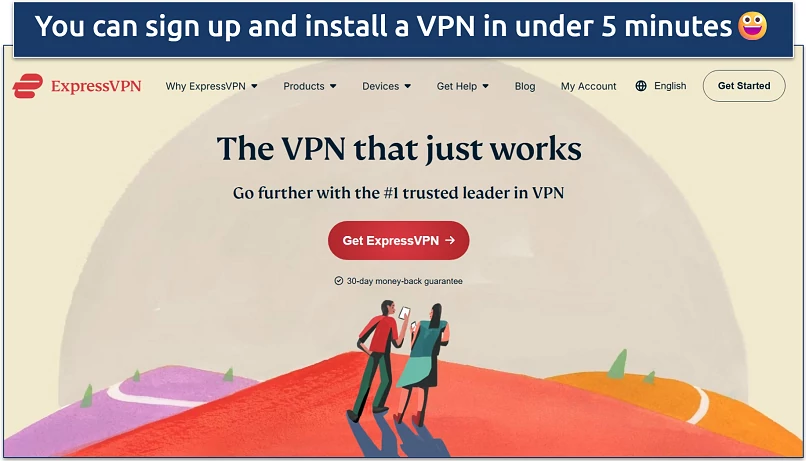 Screenshot of a VPN app's homepage