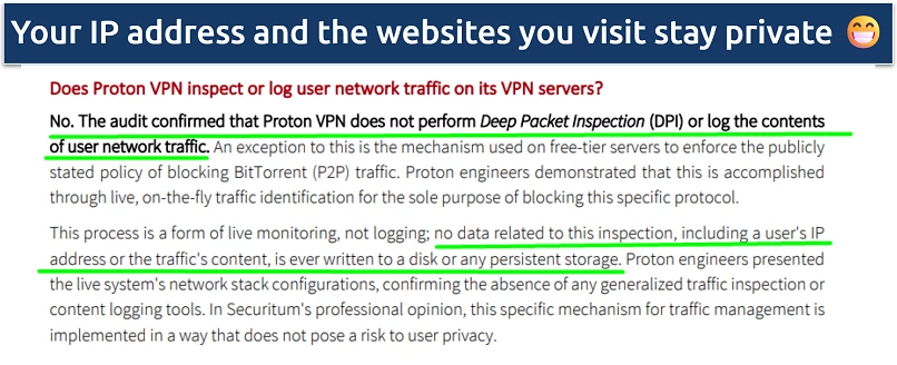 Screenshot of Proton VPN's 2025 audit by Securitum