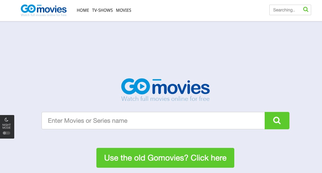 GoMovies Homepage